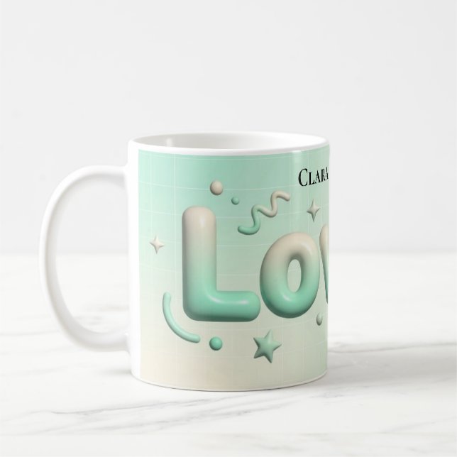 Lovely Minimalist Heart Personalized Kaffeetasse (Links)