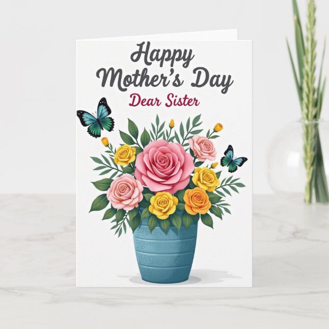 Lovely Mom Sister Day Card Karte (Vorderseite)