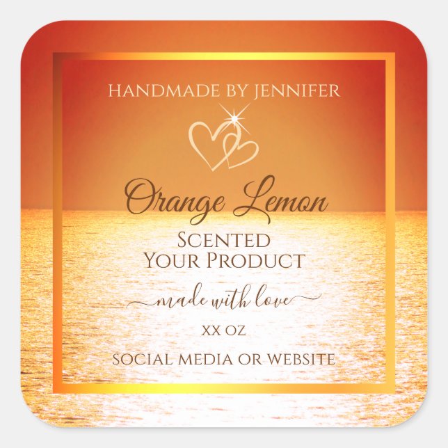 Lovely Ocean Design Product Packet Labels Quadratischer Aufkleber (Vorderseite)