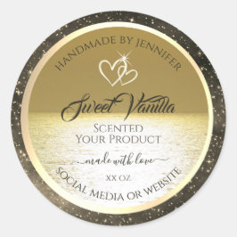 Lovely Ocean Gold and Beige Colored Product Labels Runder Aufkleber