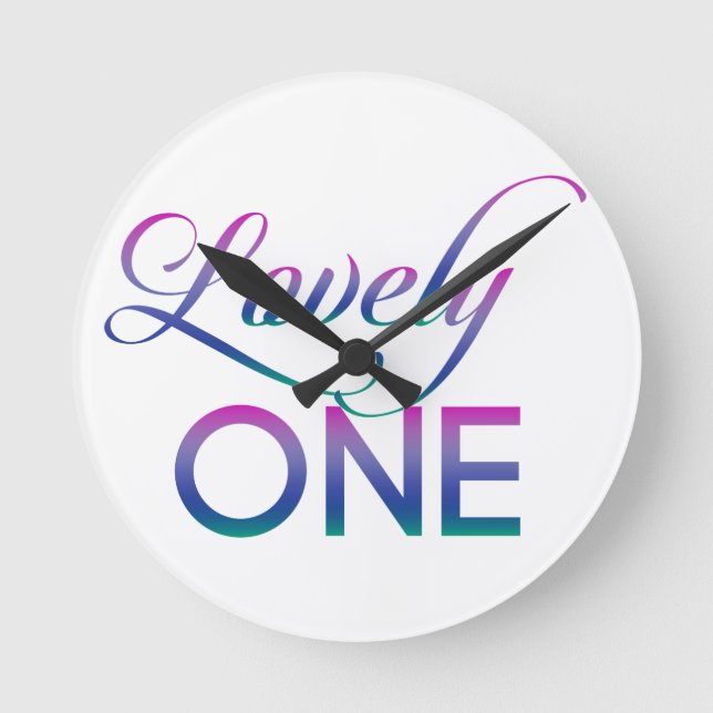 Lovely One Runde Wanduhr (Vorderseite)
