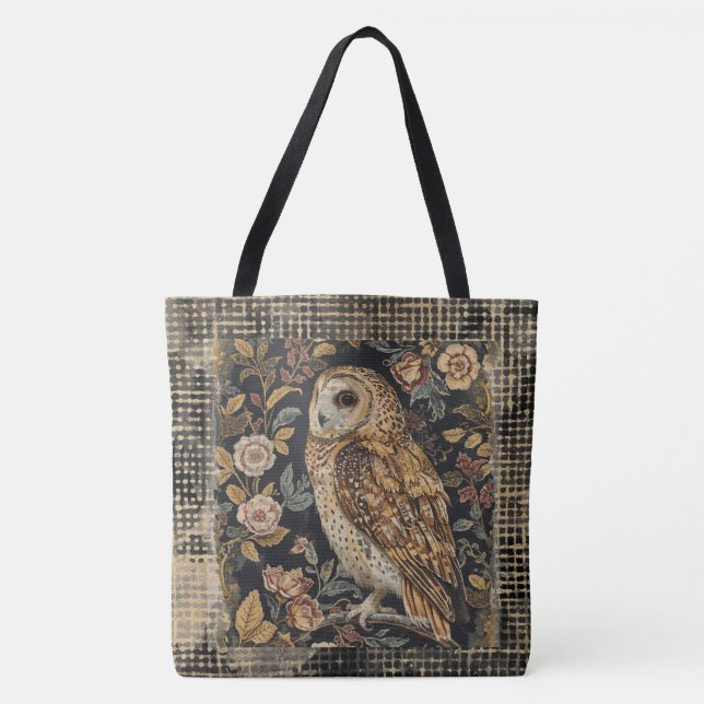 Lovely Owl in the Flowers Garden ,Gold Checkered (Vorderseite)