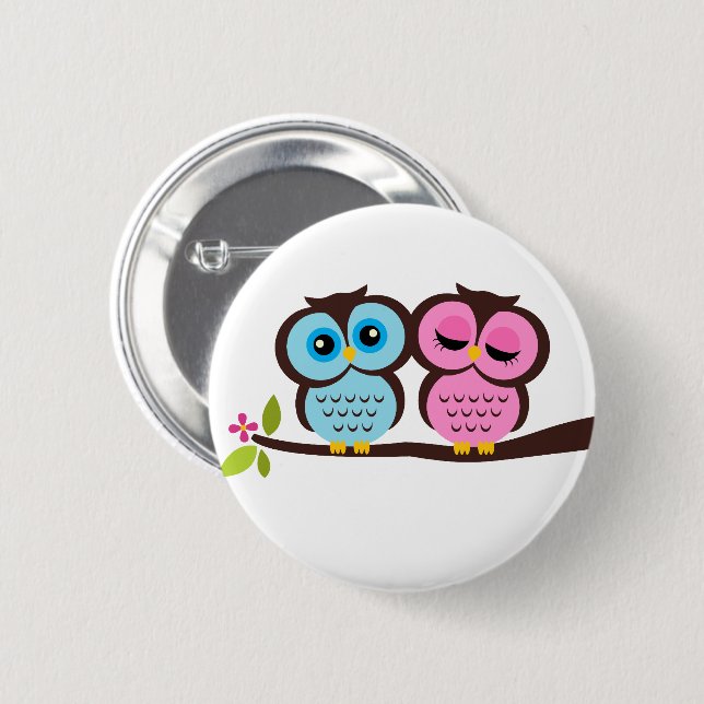 Lovely Owls Button (Vorne & Hinten)