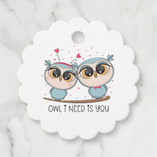 Lovely Owls in Liebe Geschenkanhänger