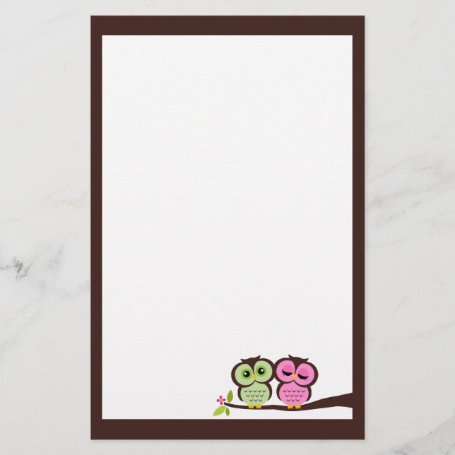 Lovely Owls Stationery Briefpapier (Vorderseite)