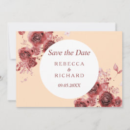 Lovely Peach and Burgundy Save the Date