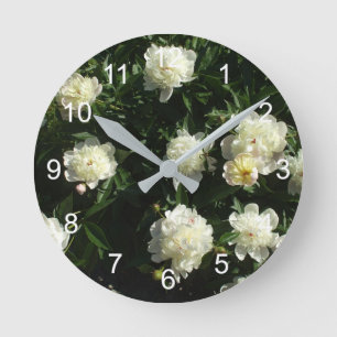 Lovely Peonies Runde Wanduhr