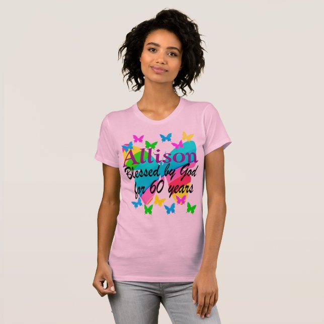 LOVELY PERSONALISIERT CHRISTLICH 60. GEBURTSTAG TS T-Shirt (Vorne ganz)