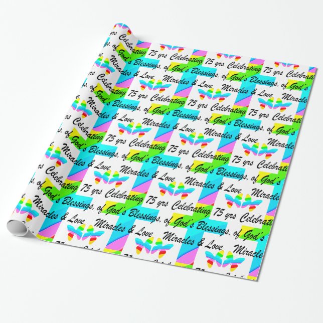 LOVELY PERSONALISIERTE 75. GEBURTSTAG DESIGN GESCHENKPAPIER (Ungerollt)