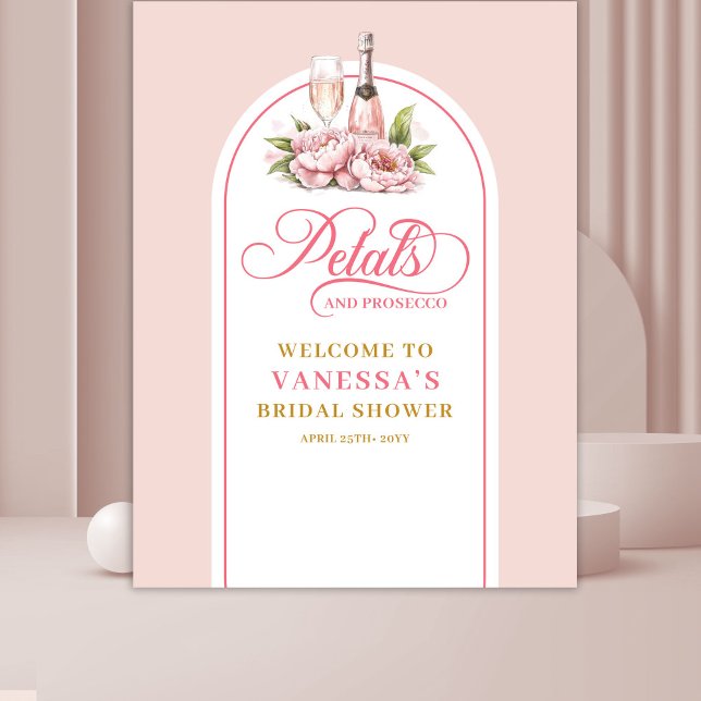 Lovely petals and prosecco gold blush party banner wandteppich (Lovely petals and prosecco gold blush party banner)