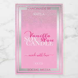 Lovely Pink and Silver Product Packaging Labels Lebensmitteletikett