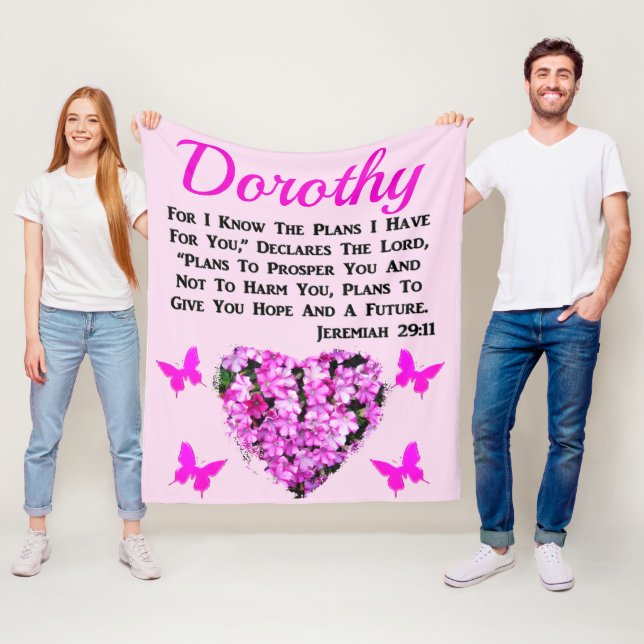 LOVELY PINK FLORAL JEREMIAH 29:11 PERSONALISIERT FLEECEDECKE (Beispiel)