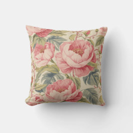 Lovely Pink Peoni Flowers Pattern, Elegant Kissen