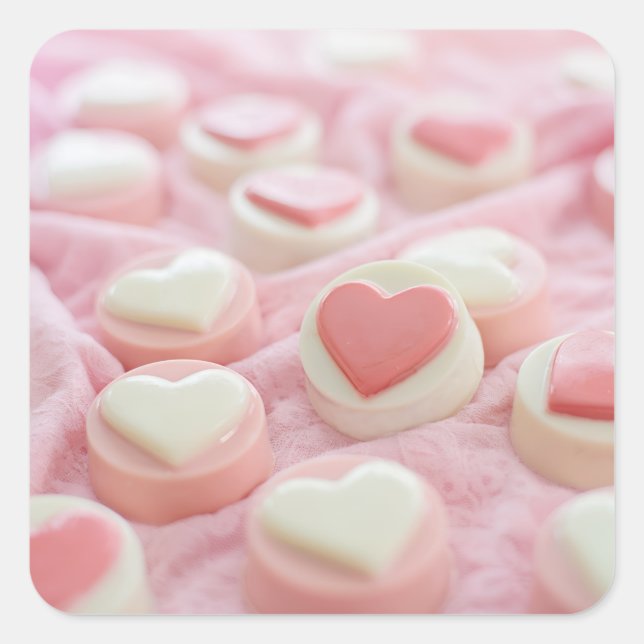 lovely pink  quadratischer aufkleber (Vorderseite)