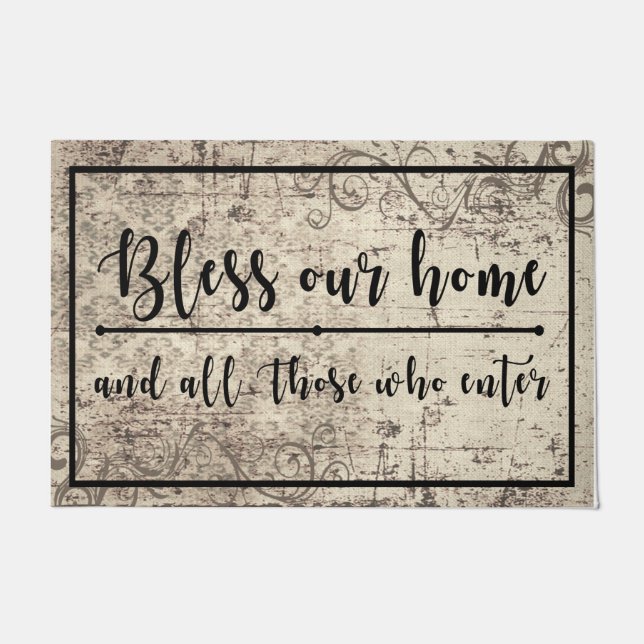 Lovely Quotes Mat, Bless this Home Rug  Fußmatte (Vorderseite)