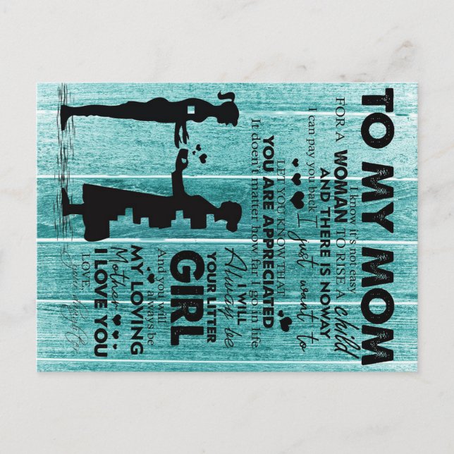 Lovely Quotes To My Mom | Gift For Mother Ankündigungspostkarte (Vorderseite)