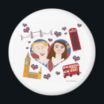 Lovely Royal Wedding Couple Magnet<br><div class="desc">Dieses niedliche Design dreht sich um Ihre 2 Lieblingsbriefe. Sie sind so in Liebe und heiraten. Feiern Sie ihre Liebe heute mit dieser super niedlichen Hommage! Kaufen Sie nicht nur ein Hochzeitsdesign,  sondern erhalten Sie einen mit königlichem Flair!</div>