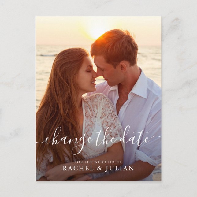 Lovely script ändern Datum Postkarte (Vorderseite)