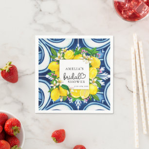 Lovely Script Heart Lemon Brautparty Napkin Serviette