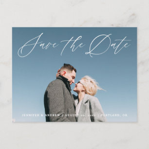 Lovely Script Save the Date Ankündigung von Foto Postkarte