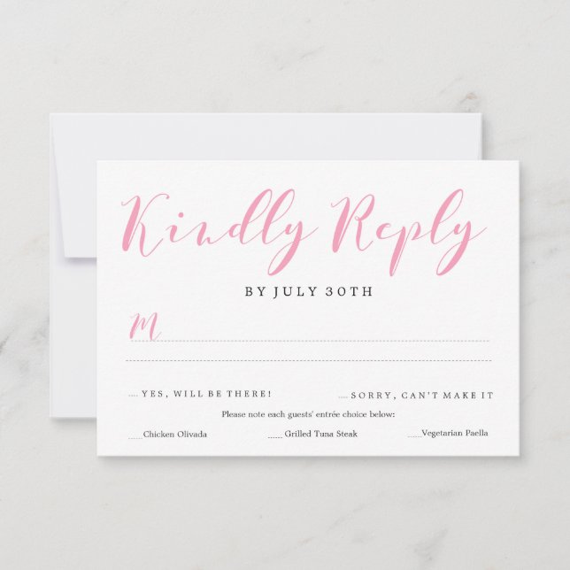 Lovely Script UAWG | ABWEICHUNGEN RSVP Karte (Vorderseite)