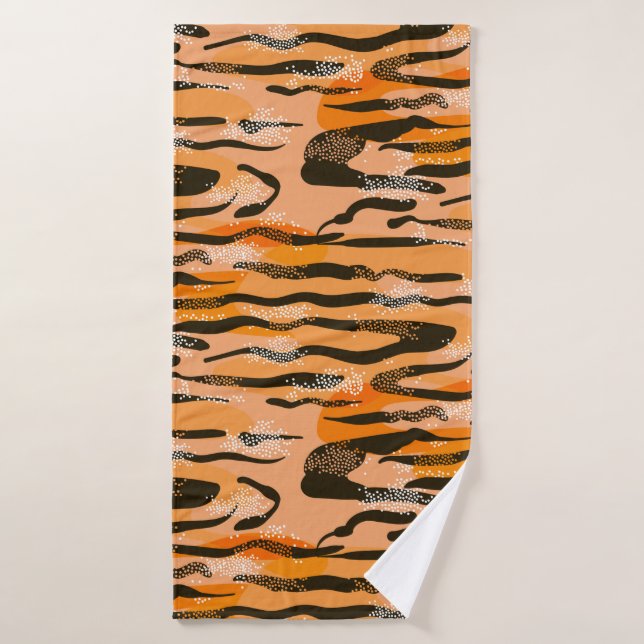 Lovely seamless tiger pattern,peach colour badehandtuch (Badehandtuch)