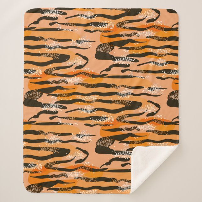 Lovely seamless tiger pattern,peach colour sherpadecke (Vorderseite)