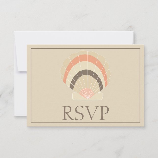 Lovely Seashell Response UAWG RSVP Karte (Vorderseite)