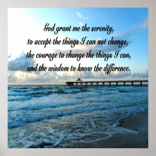 LOVELY SERENITY PRAYER OCEAN UND WAVES FOTO POSTER