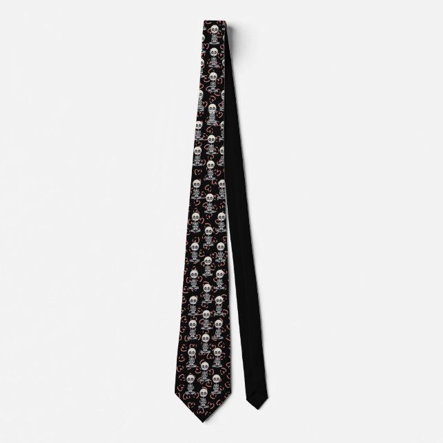 Lovely Skeleton Muster Neck Tie Krawatte (Vorderseite)