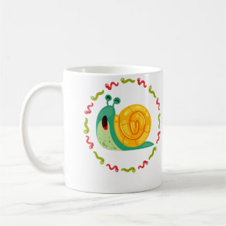 Lovely Snail In Colourful Caterpillar Circle Garde Kaffeetasse