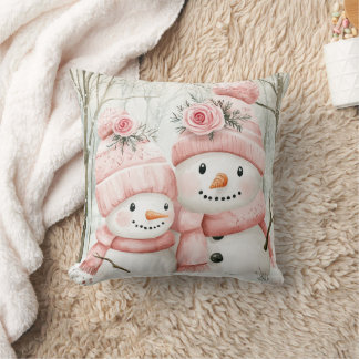 Lovely Snowman Family Cushion Kissen