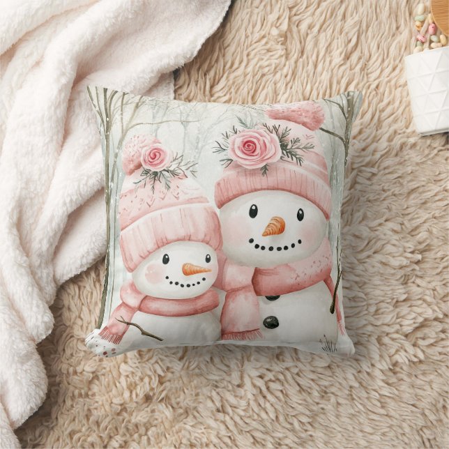 Lovely Snowman Family Cushion Kissen (Decke)