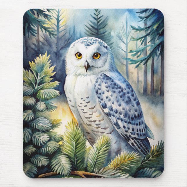 Lovely Snowy Owl Mousepad (Vorne)