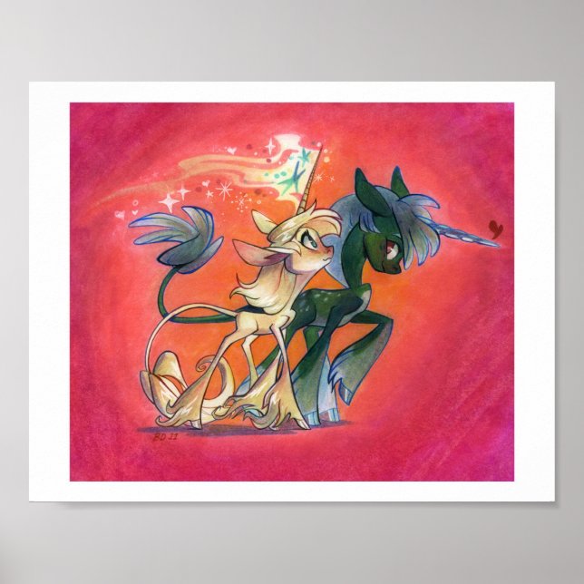 Lovely Unicorn Walk Poster (Vorne)