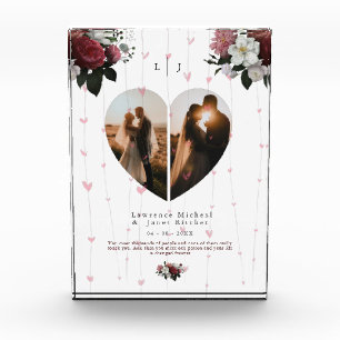 Lovely White Heart Shaped Foto Collage for Couple