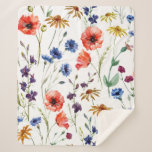 Lovely wildflowers, watercolor, poppy, cornflower, sherpadecke<br><div class="desc">Lovely wildflowers,  watercolor,  poppy,  cornflower,  chamomile,  background</div>