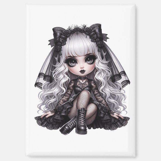 Lovely With a Dark Side Gothic Cute Magnet (Vorderseite)