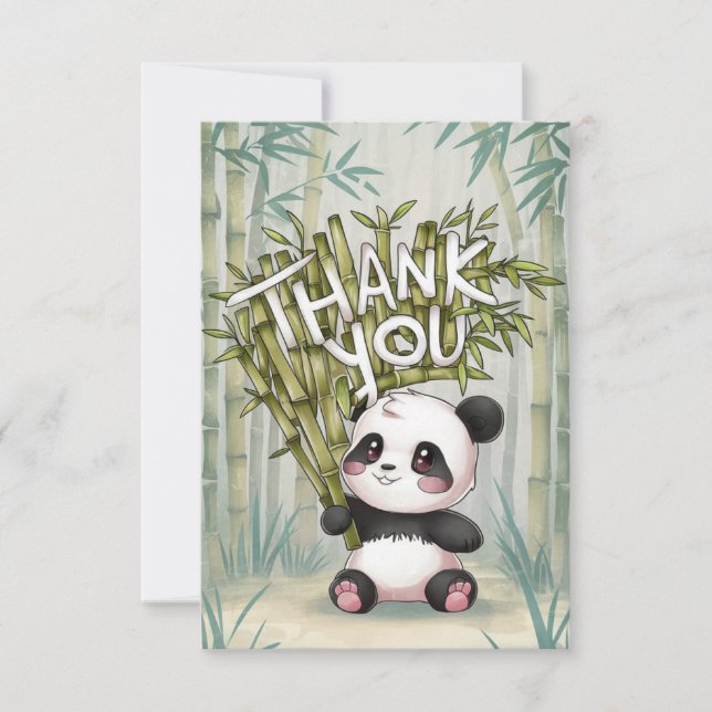 Lovely Wood Panda Dankeskarte (Vorderseite)