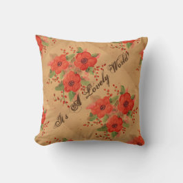 Lovely World - Red Pillow Kissen