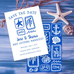 LoveNote vom Sea Beach HandGezeichnet Niedliche Cu Save The Date