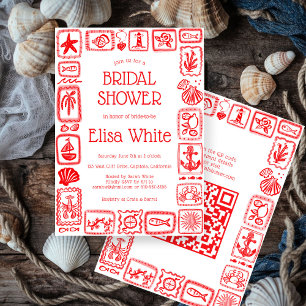 LoveNotes aus Sea Brautparty Modernes CUSTOM QR Einladung