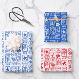 LoveNotes vom Sea Beach Ocean Modernes CUSTOM Geschenkpapier Set
