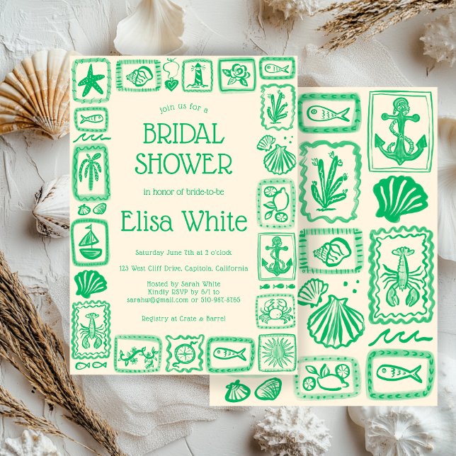 LoveNotes vom Sea Brautparty Modernes CUSTOM Einladung (LoveNotes from the Sea Bridal Shower Modern CUSTOM Invitation
)