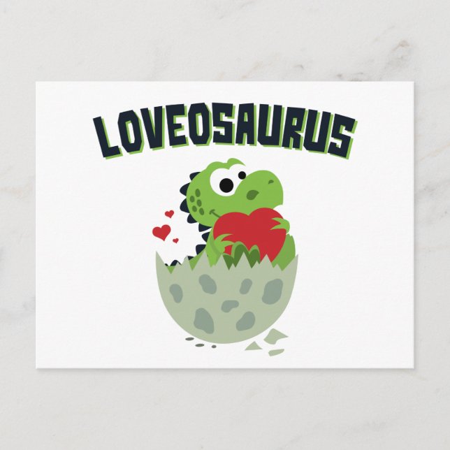 Loveosaurus Valentinstag Dinosaurier Dino Niedlich Postkarte (Vorderseite)