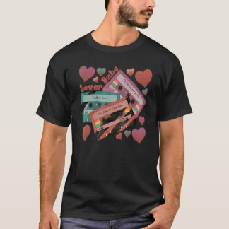 Lover Babe Liebe Music Cassette Tapes Retro 90er V T-Shirt
