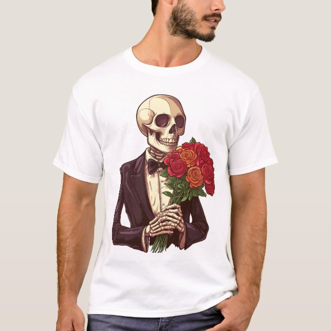 Lover Bones � Funny Romantic Skeleton T-Shirt (Vorderseite)