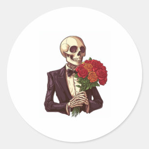 Lover Bones - Funny Romantic Skeletts Runder Aufkleber