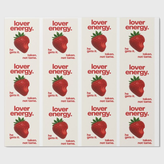 Lover Energy Geschenkpapier | Erdbeer Geschenkverp (Flach)