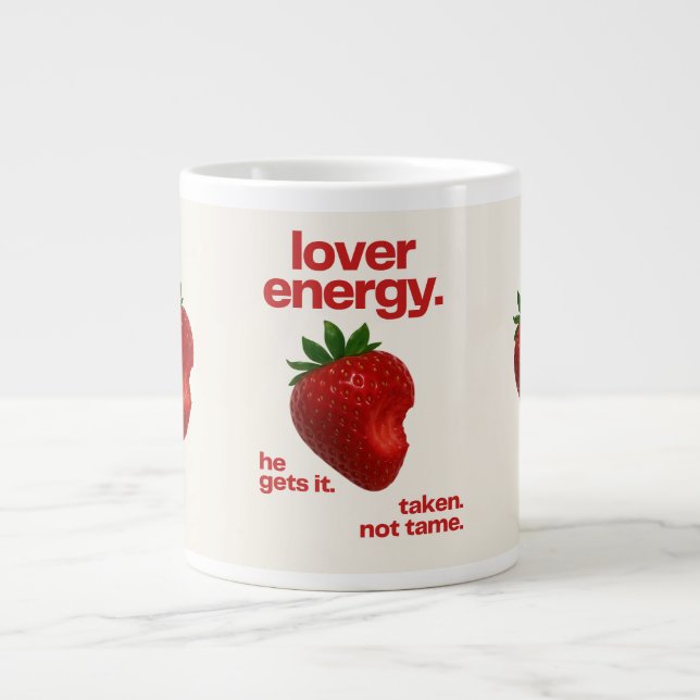 Lover Energy Tasse | Erdbeer-Biss-Kaffeetasse (Vorderseite)